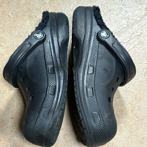 Crocs Baya Lined Clog Black Warm Fuzzy Lining Slip-On Casual Shoes 6 M 8 W - Picture 4 of 10